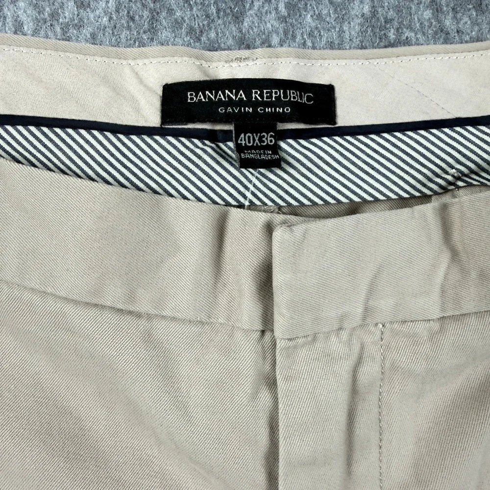 Banana Republic Gavin Chino‎ Pants Mens 40x36 Khaki Tan Straight Leg New NWT